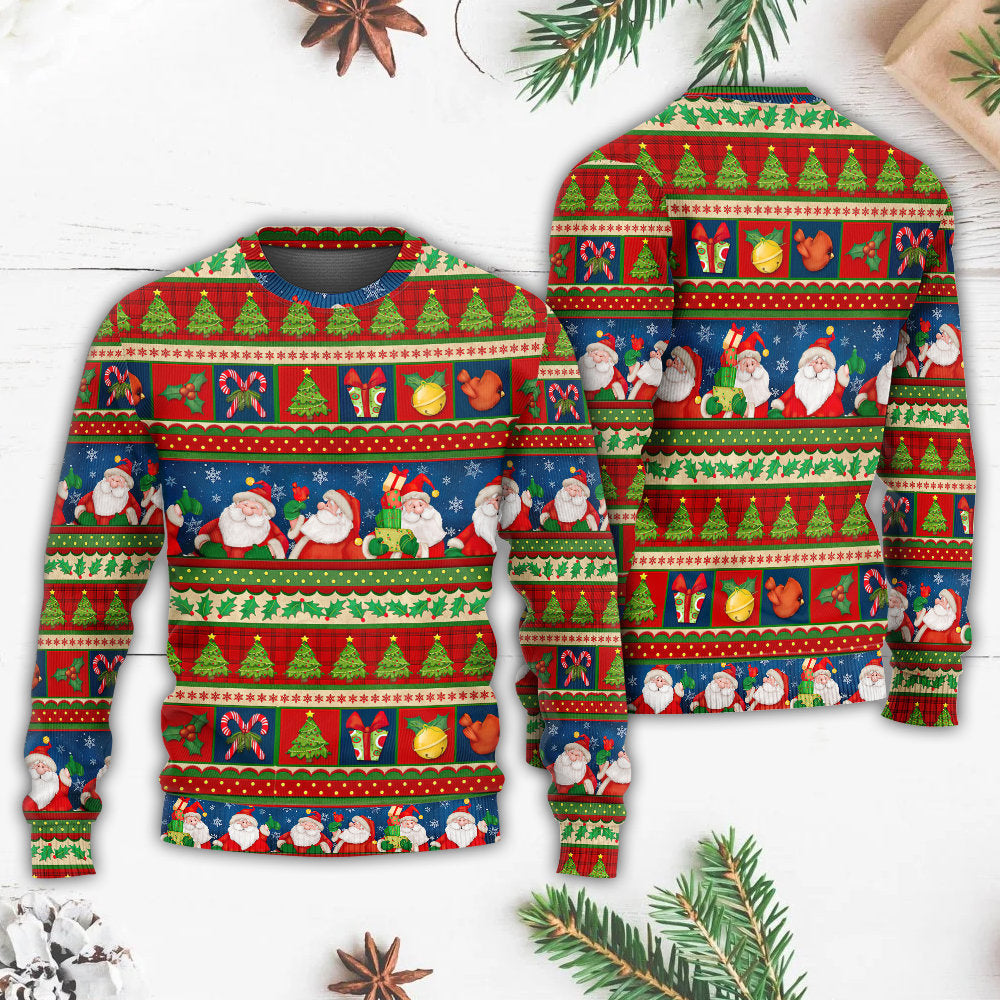Christmas Santa Claus Happy Xmas Sweater For Festive Parties Family Photos And Comfortable Seasonal Wear