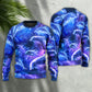 Dolphin Galaxy Neon Glow Sweater For Seaside Adventures Outdoor Events And Relaxed Daily Style
