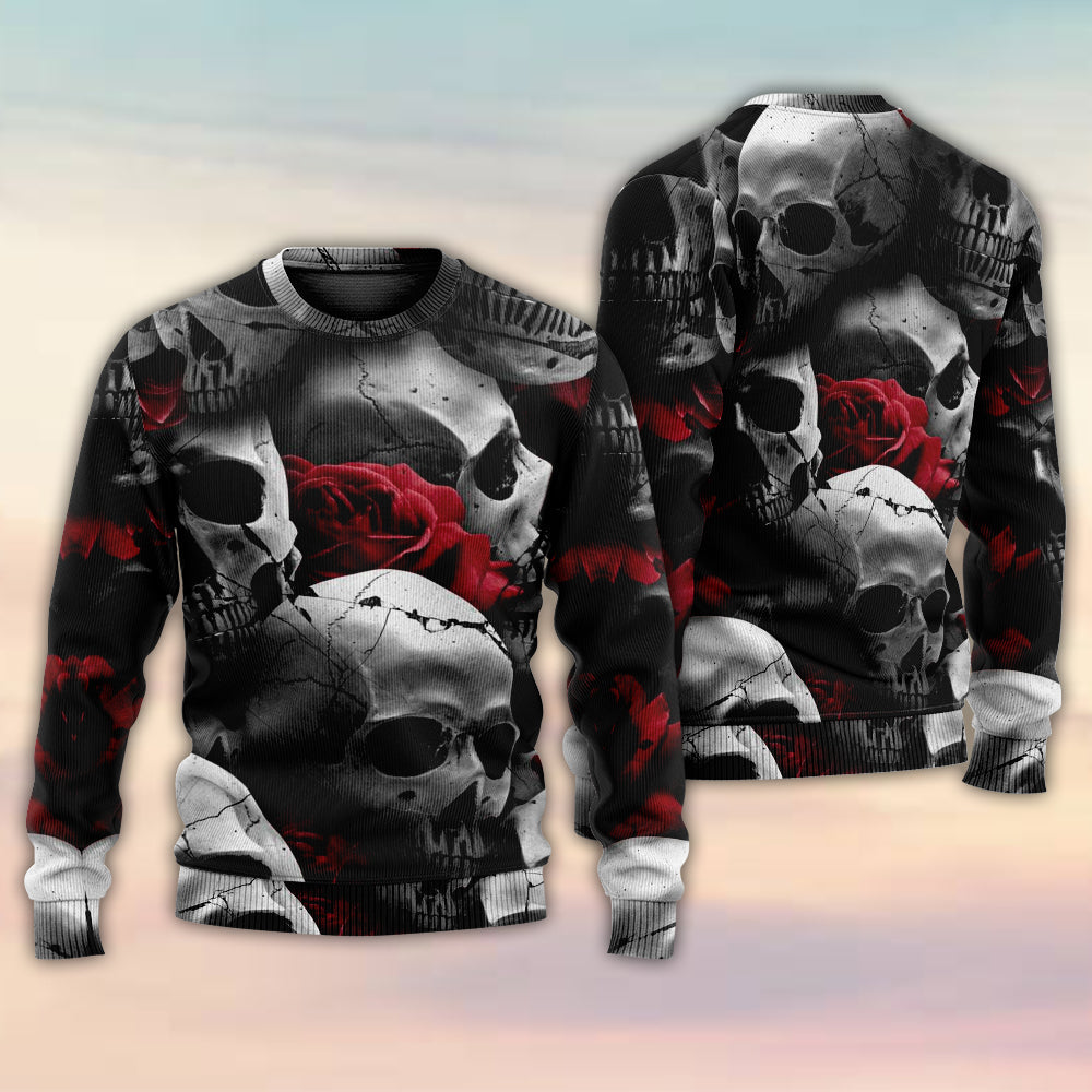 Skull Rose Fantasy Sweater For Alternative Outfits Seasonal Events And Everyday Comfort