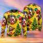 Christmas Funny Snowman Tree Yellow Glow Sweater For Festive Parties Family Photos And Comfortable Seasonal Wear