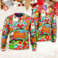 Christmas Hippie Santa Bus Peace Sweater For Winter Parties Seasonal Adventures And Relaxed Everyday Styling