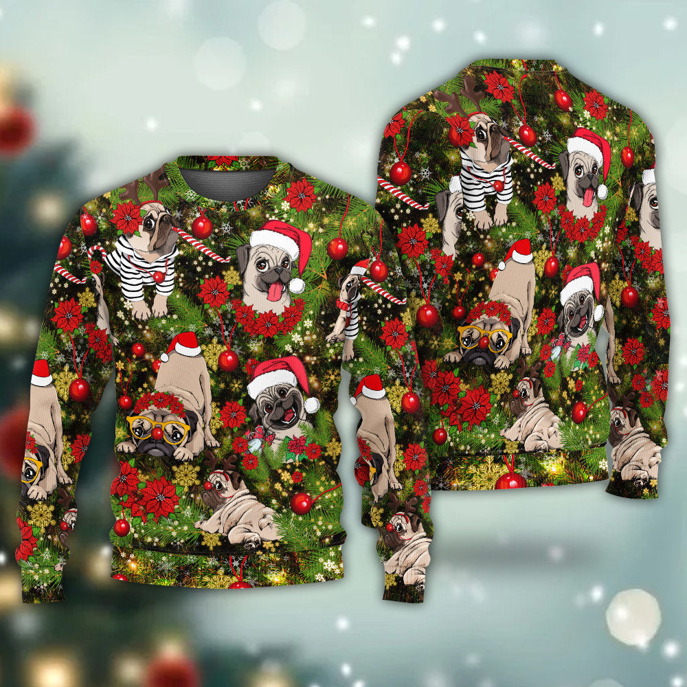 Christmas Merry Little Pugmas Sweater For Festive Parties Family Photos And Comfortable Seasonal Wear