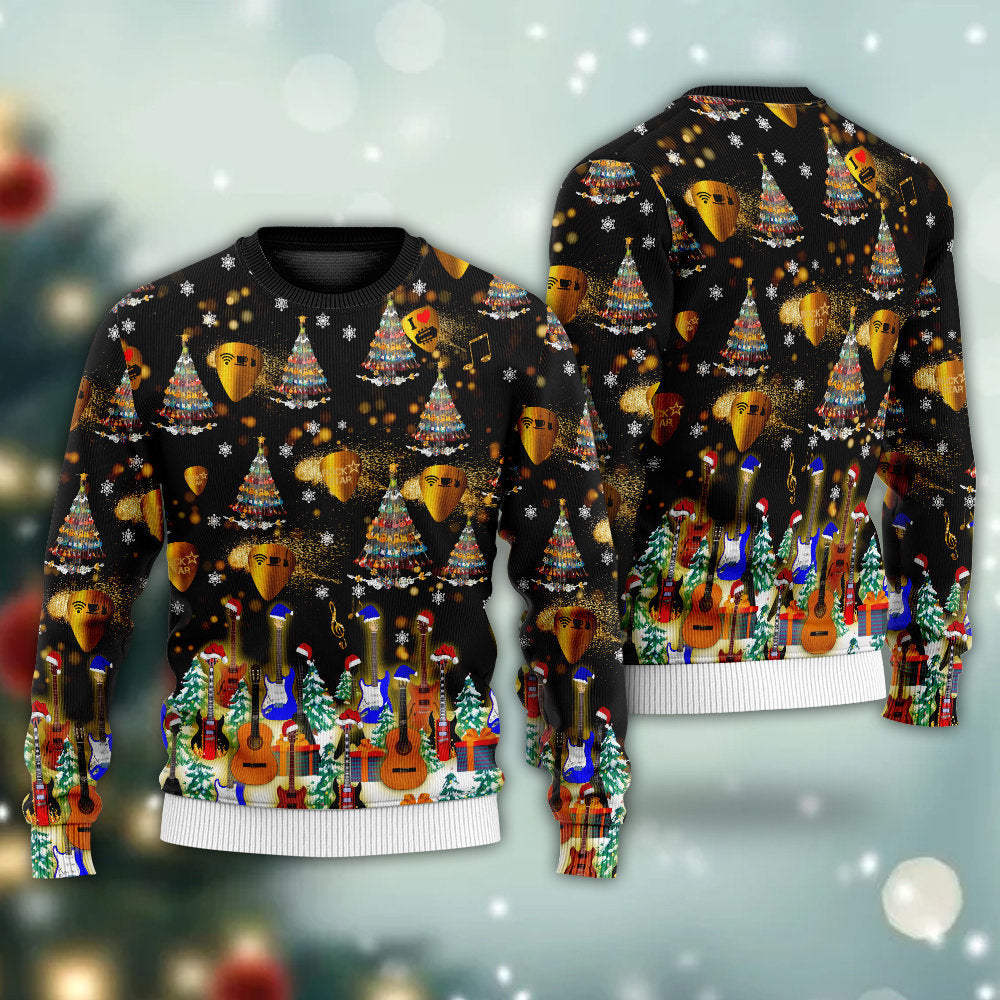 Christmas Yes I Speak Guitar Sweater For Festive Parties Family Photos And Comfortable Seasonal Wear