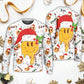 Christmas Hippie Groovy Santa Smile Face Sweater For Seasonal Parties Cozy Gatherings And Thoughtful Holiday Gifts