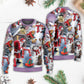 Christmas Santa Building Snowman Gift Sweater For Holiday Parties Family Gatherings And Seasonal Gift Giving