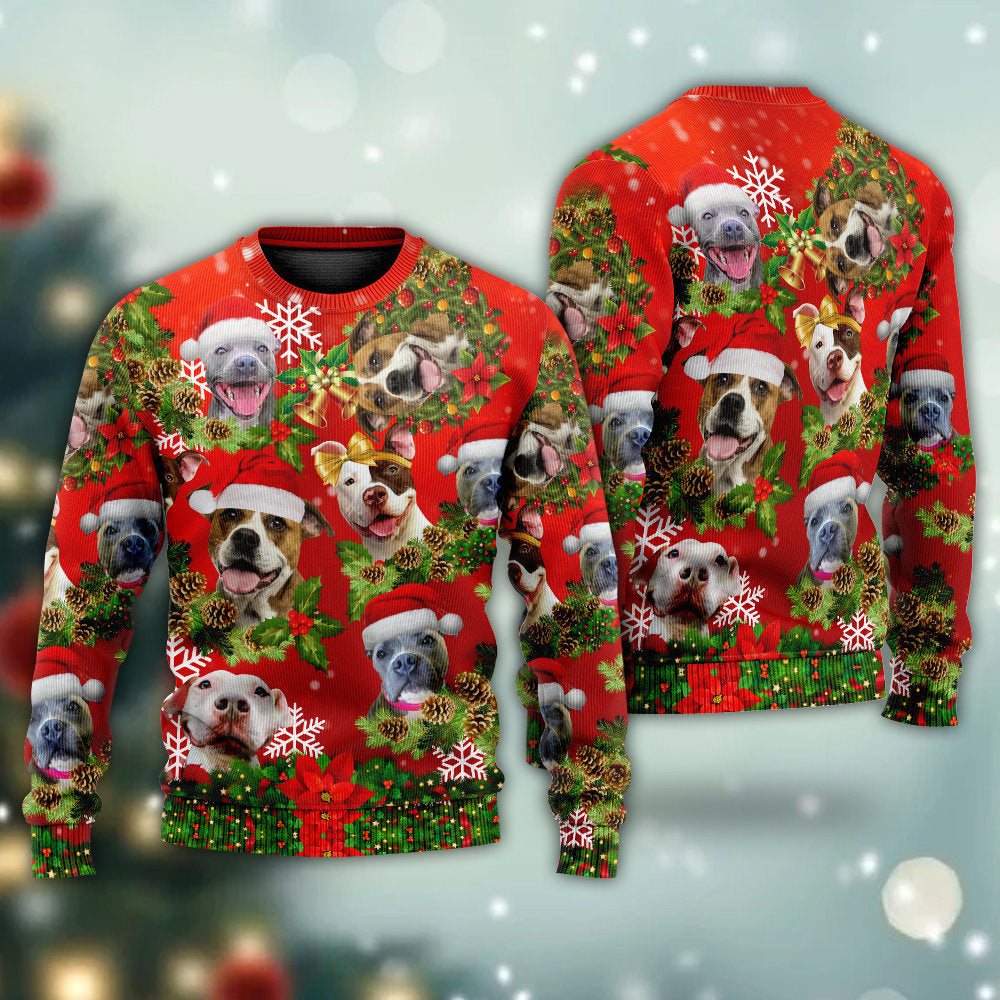 Pitbull Christmas Dogs Are Family Sweater For Festive Family Events Casual Wear And Holiday Gift Giving