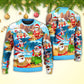 Christmas Santa Beach Play Holiday Funny Sweater For Family Gatherings Winter Travel And Everyday Seasonal Comfort
