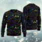 Neon Colorful Cat Playing Sweater For Animal Lovers Casual Wear Holidays And Thoughtful Gifting