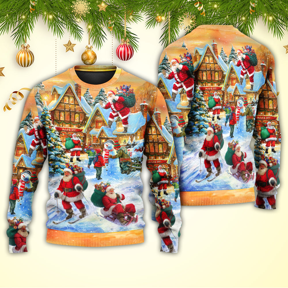 Christmas Santa In Town Xmas Is Coming Sweater For Family Gatherings Winter Travel And Everyday Seasonal Comfort