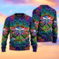 Hippie Colorful Dragonfly Mandala Sweater For Psychedelic Art Fans Outdoor Events And Distinctive Gifts
