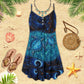 Turtle Is Beach Soul Love Night V-Neck Sleeveless Cami Dress For Beach Trips And Resort Vacations
