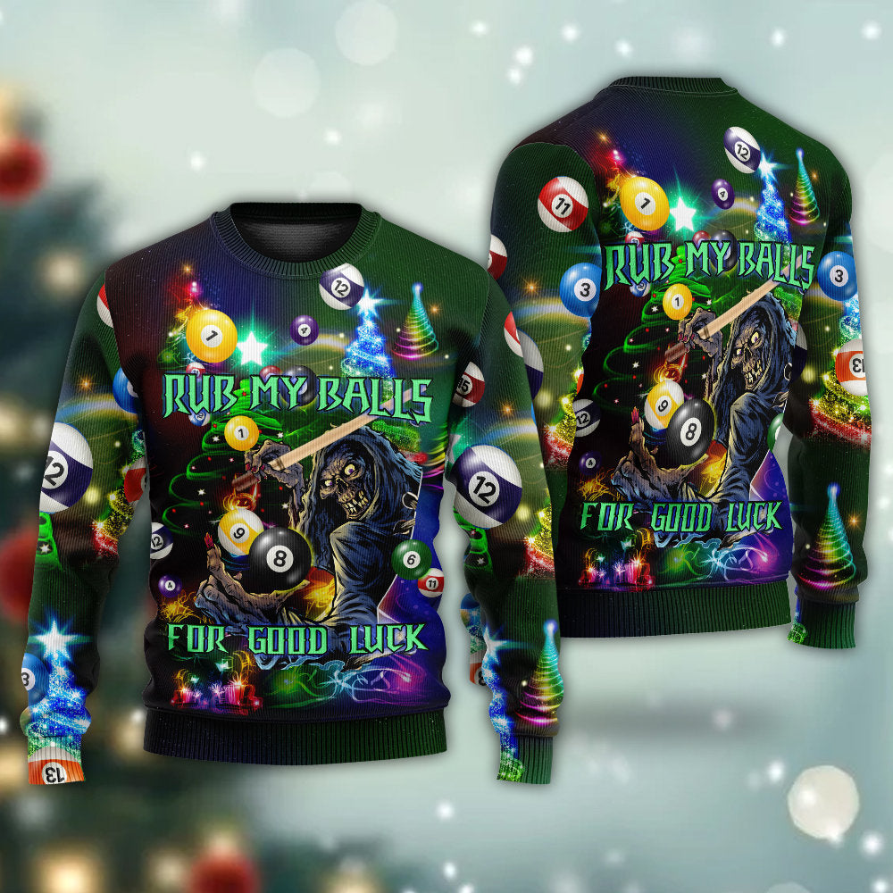 Billiard Funny Christmas Game Sweater For Family Gatherings Winter Travel And Everyday Seasonal Comfort