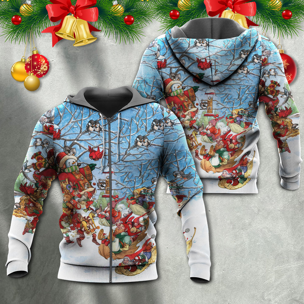 Christmas Gnome Playing Winter Holiday Hoodie For Christmas Events Holiday Travel And Comfortable Casual Outfits
