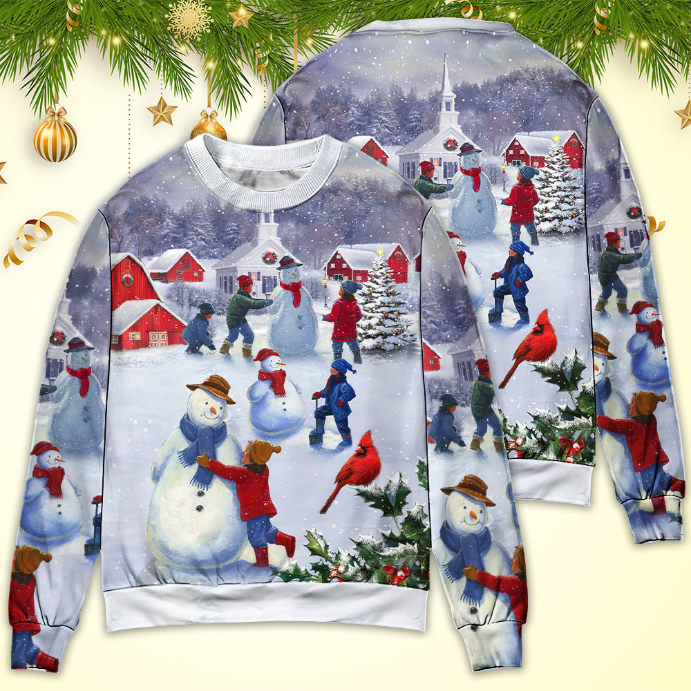 Christmas Children Snowman Town Sweater For Festive Events Weekend Outings And Comfortable Winter Style