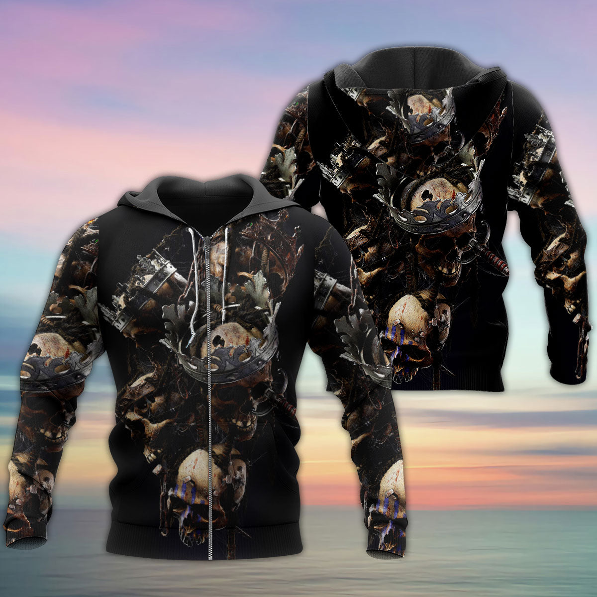 Skull King Forever Hoodie For Bold Casual Looks Travel Days And Comfortable Style