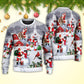 Christmas Santa Snowman Family Town Sweater For Holiday Travel Winter Outings And Cheerful Gift Giving