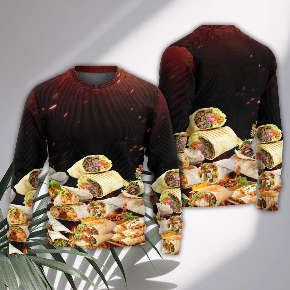 Burritos Fast Food Delicious Sweater For Casual Wear Travel Holidays And Comfortable Everyday Styling