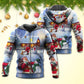 Christmas Santa Love Snowman Village Gift Hoodie For Festive Celebrations Seasonal Trips And Relaxed Winter Wear