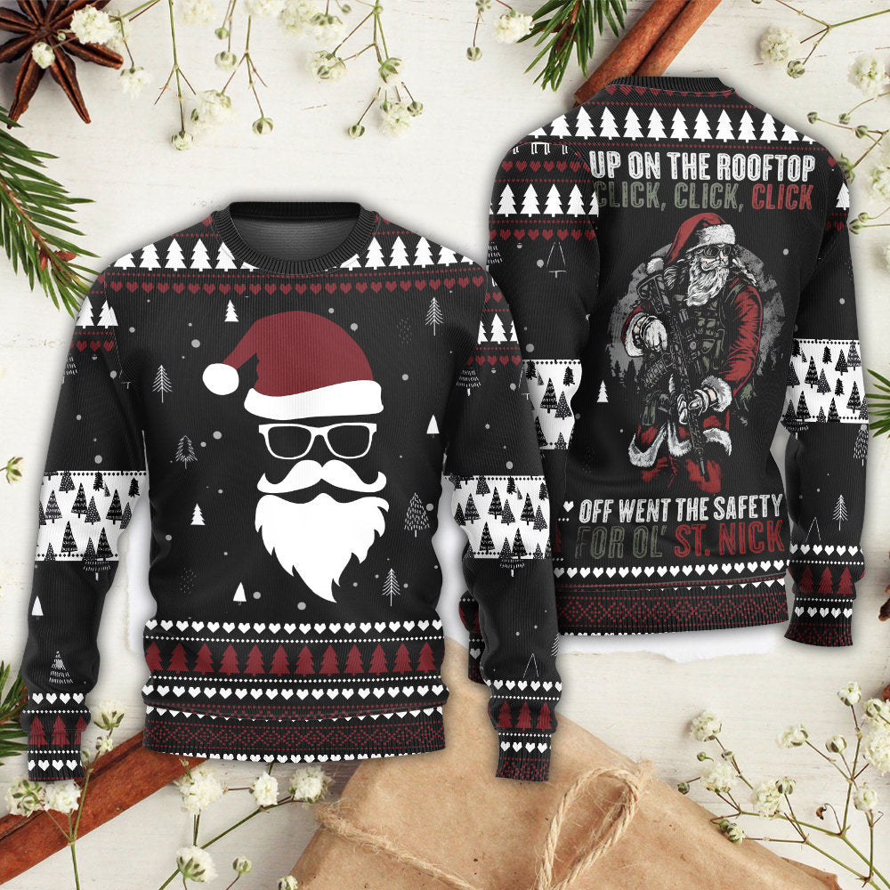 Christmas Santa Rooftop Holiday Sweater For Winter Celebrations Family Events And Thoughtful Gifting
