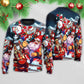 Christmas Santa With Electric Guitar Sweater For Festive Family Events Casual Wear And Holiday Gift Giving