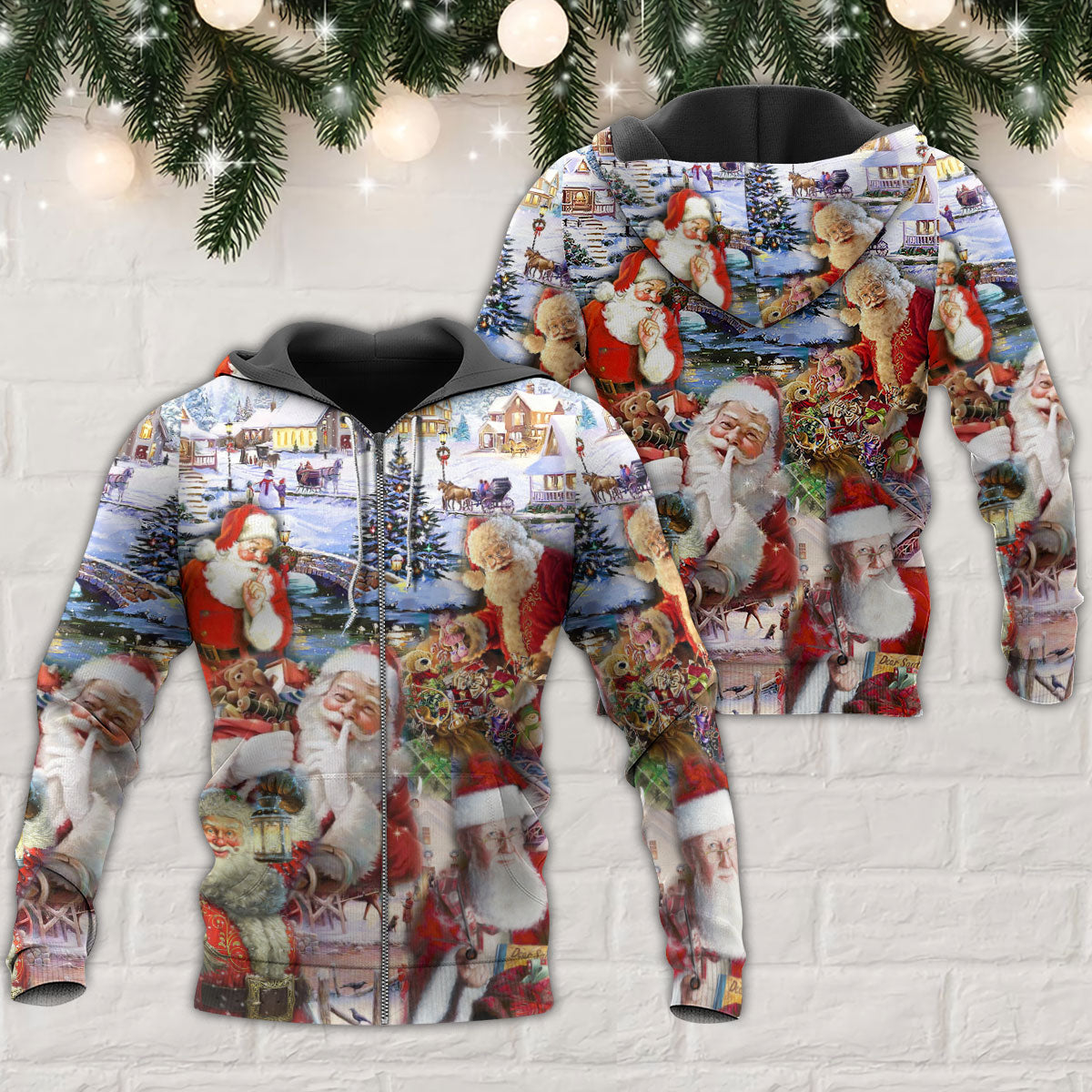 Christmas Santa Holiday Humor Hoodie For Winter Streetwear Christmas Travel And Seasonal Home Gatherings