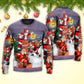 Christmas Having Fun With Santa Gift Sweater For Holiday Travel Winter Outings And Cheerful Gift Giving