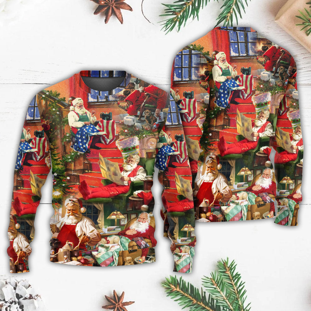 Christmas Santa Daily Sweater For Festive Events Weekend Outings And Comfortable Winter Style