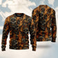 Skull Dark Fire Abstract Sweater For Alternative Outfits Seasonal Events And Everyday Comfort