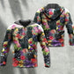 Black Floral Colorful Cat Love Hoodie For Nature Lovers Casual Travel And Comfortable Layering