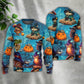 Halloween Owl Witch Night Sky Sweater For Art Fans Travel Parties And Distinctive Casual Style