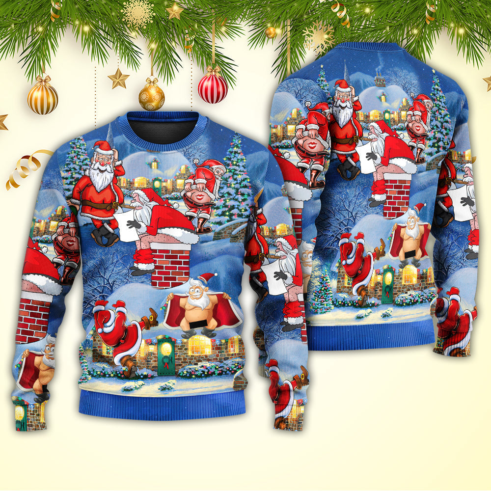 Christmas Rebellious Santa Fun Sweater For Seasonal Parties Cozy Gatherings And Thoughtful Holiday Gifts