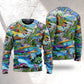 Hippie Colorful Shark Peace Sweater For Festival Adventures Vacations And Relaxed Daily Styling