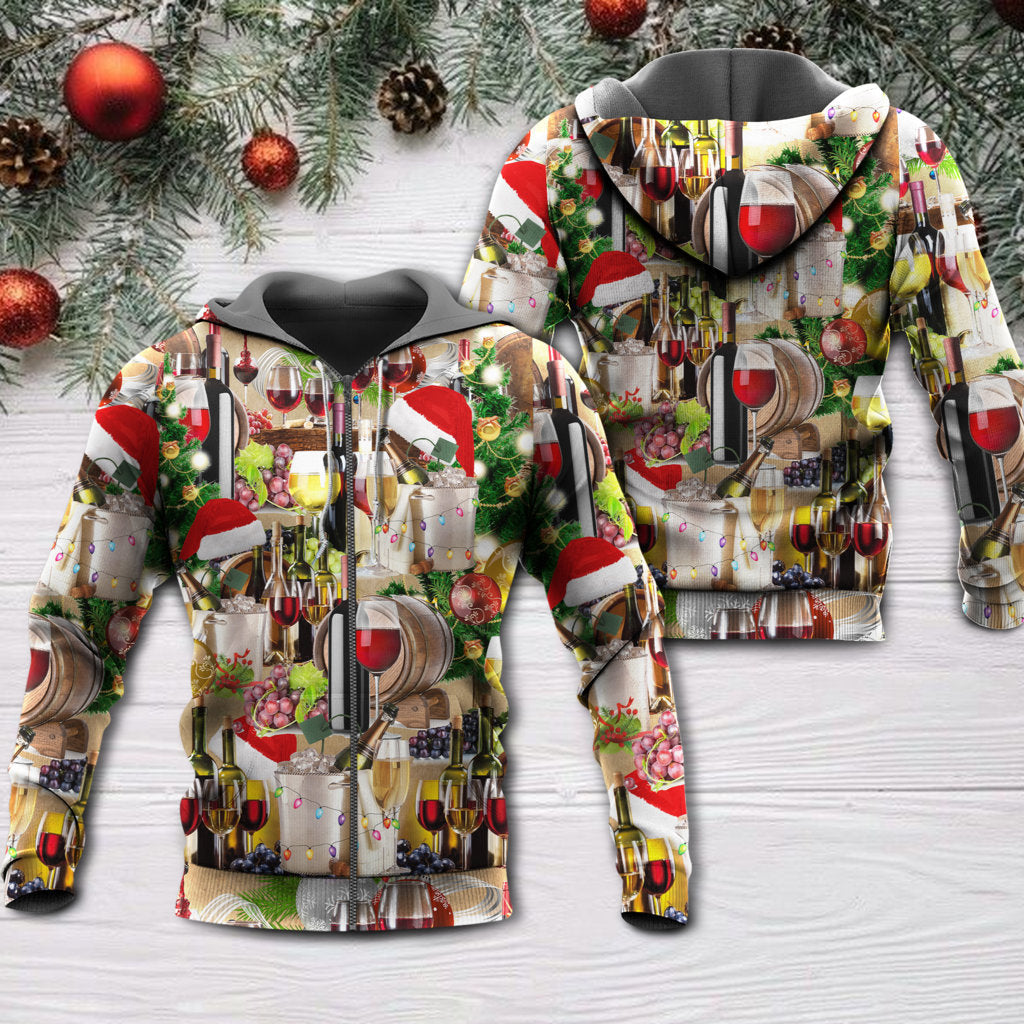 Christmas Wine Cozy Night Hoodie For Winter Streetwear Christmas Travel And Seasonal Home Gatherings