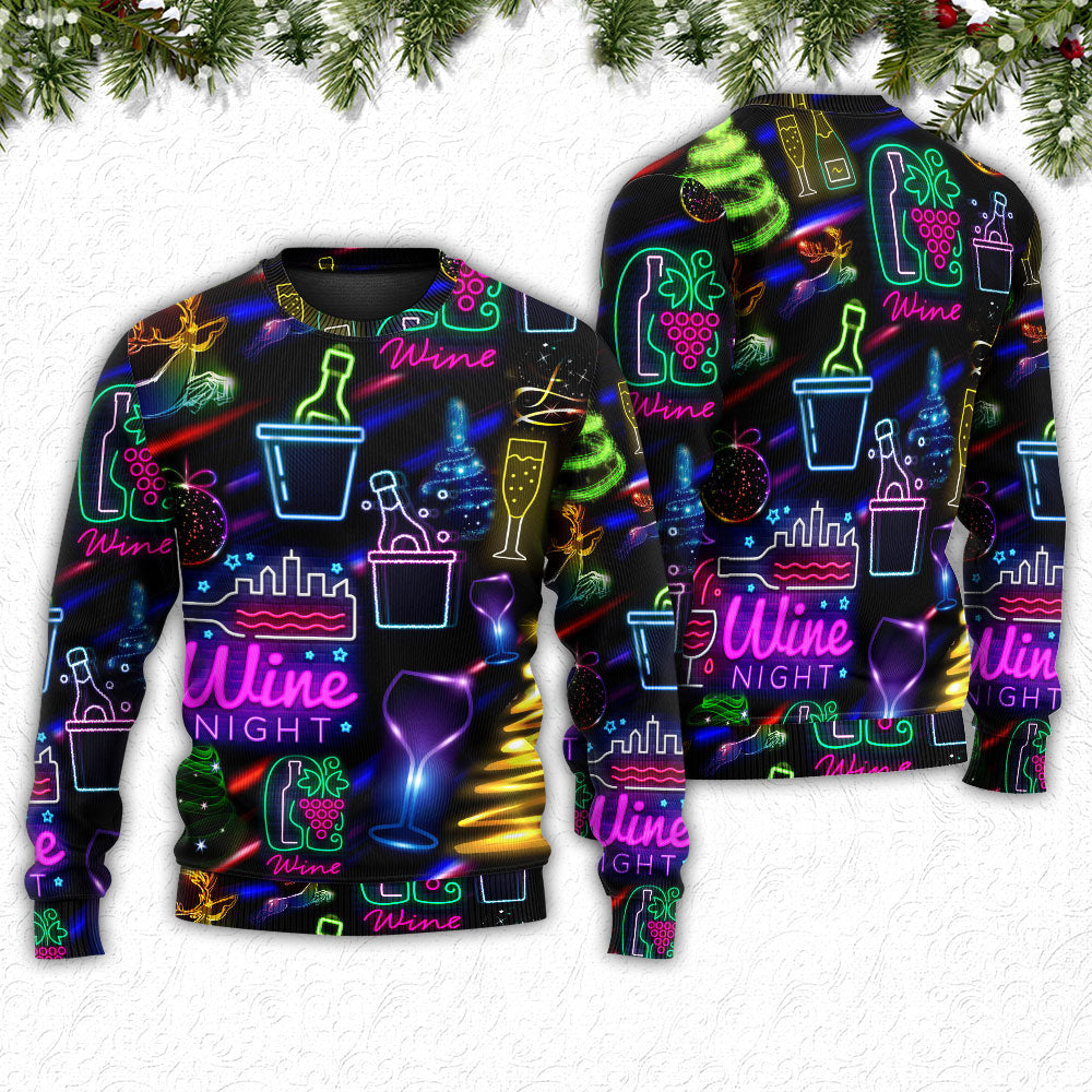 Christmas Wine Neon Sweater For Family Gatherings Winter Travel And Everyday Seasonal Comfort