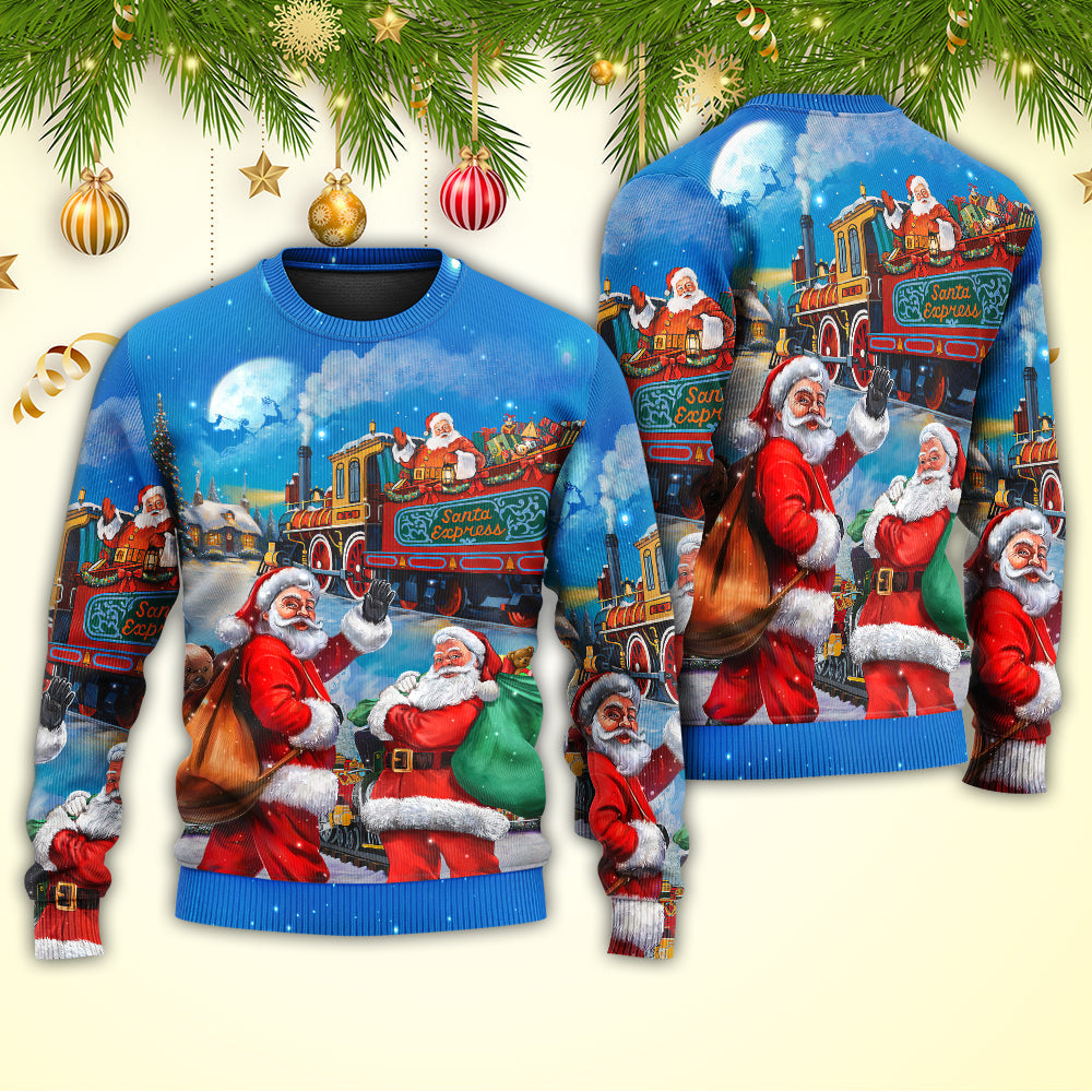 Christmas Santa Train Gift Sweater For Seasonal Parties Cozy Gatherings And Thoughtful Holiday Gifts