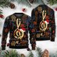 Christmas Guitar Happiness Santa Hat Sweater For Holiday Travel Winter Outings And Cheerful Gift Giving
