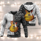 Black White Bass Guitar Musician Hoodie For River Adventures Outdoor Events And Everyday Style