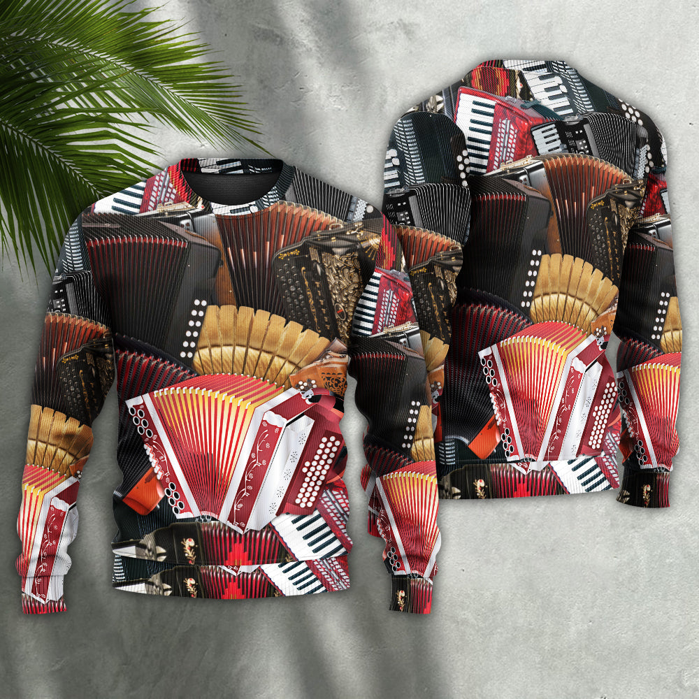Accordion Gentleman Music Sweater For Holidays Parties And Comfortable Everyday Wear