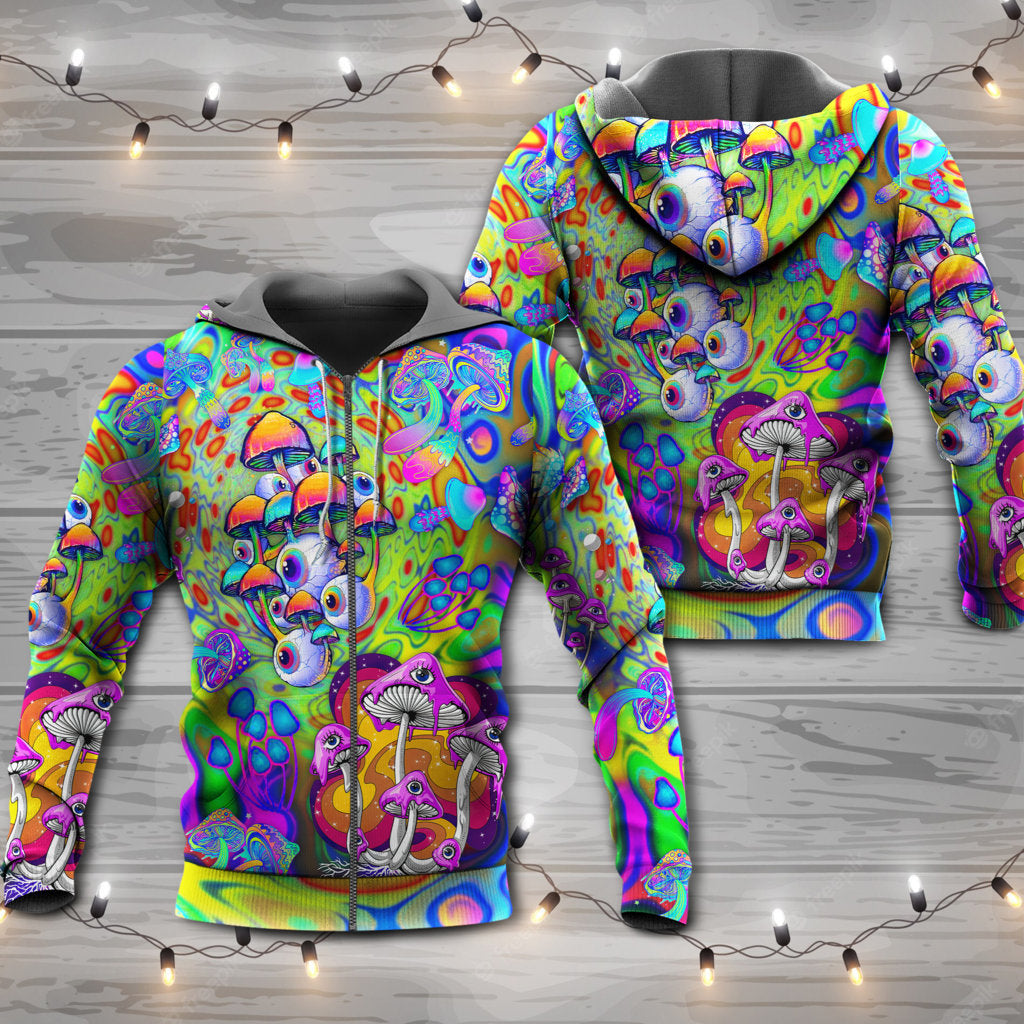 Hippie Mushroom Stay Trippy Hoodie For Festival Adventures Daily Outfits And Gift Giving