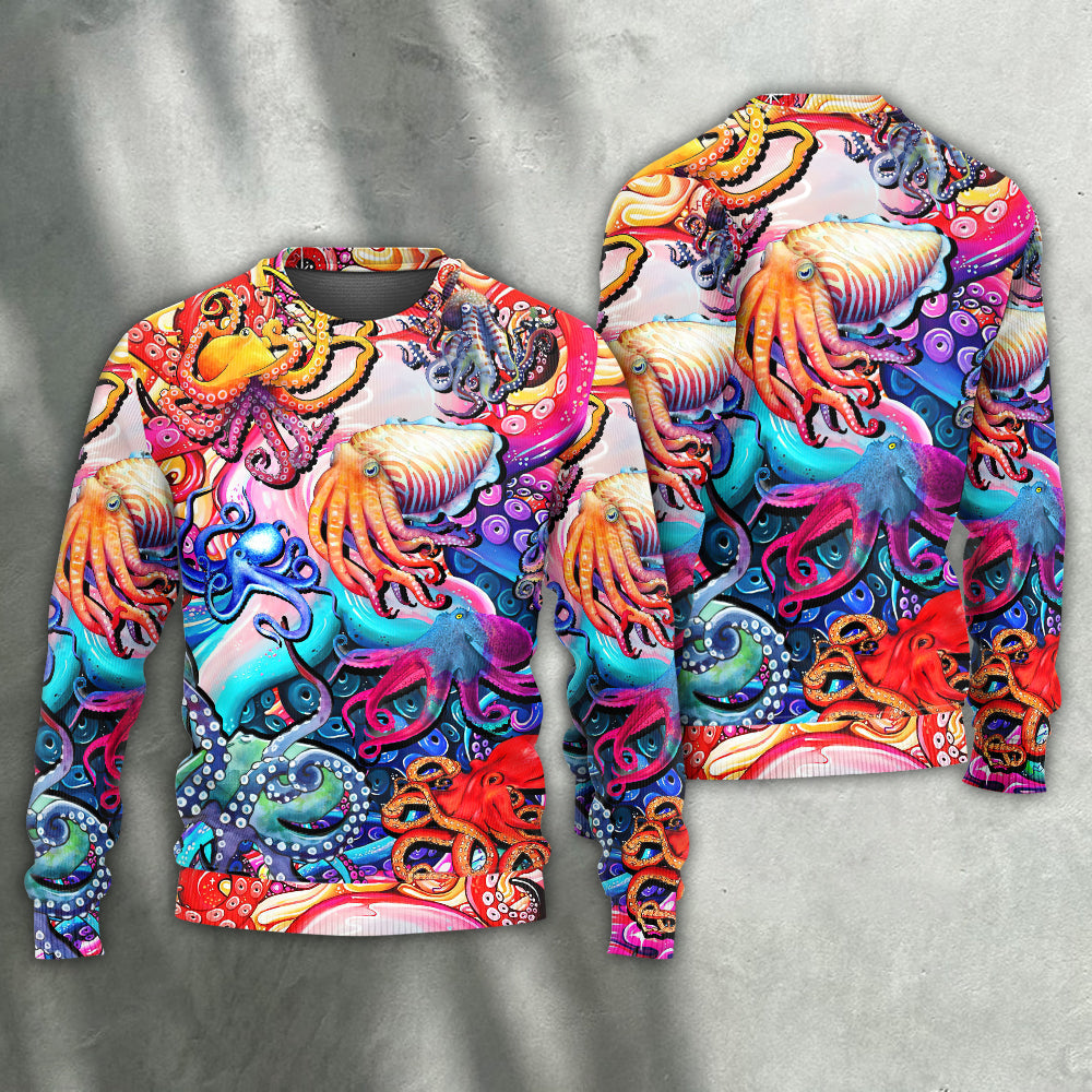 Colorful Octopus Sweater For Seaside Adventures Outdoor Events And Relaxed Daily Style