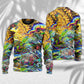 Hippie Turtle Colorful Peace Sweater For Psychedelic Art Fans Outdoor Events And Distinctive Gifts