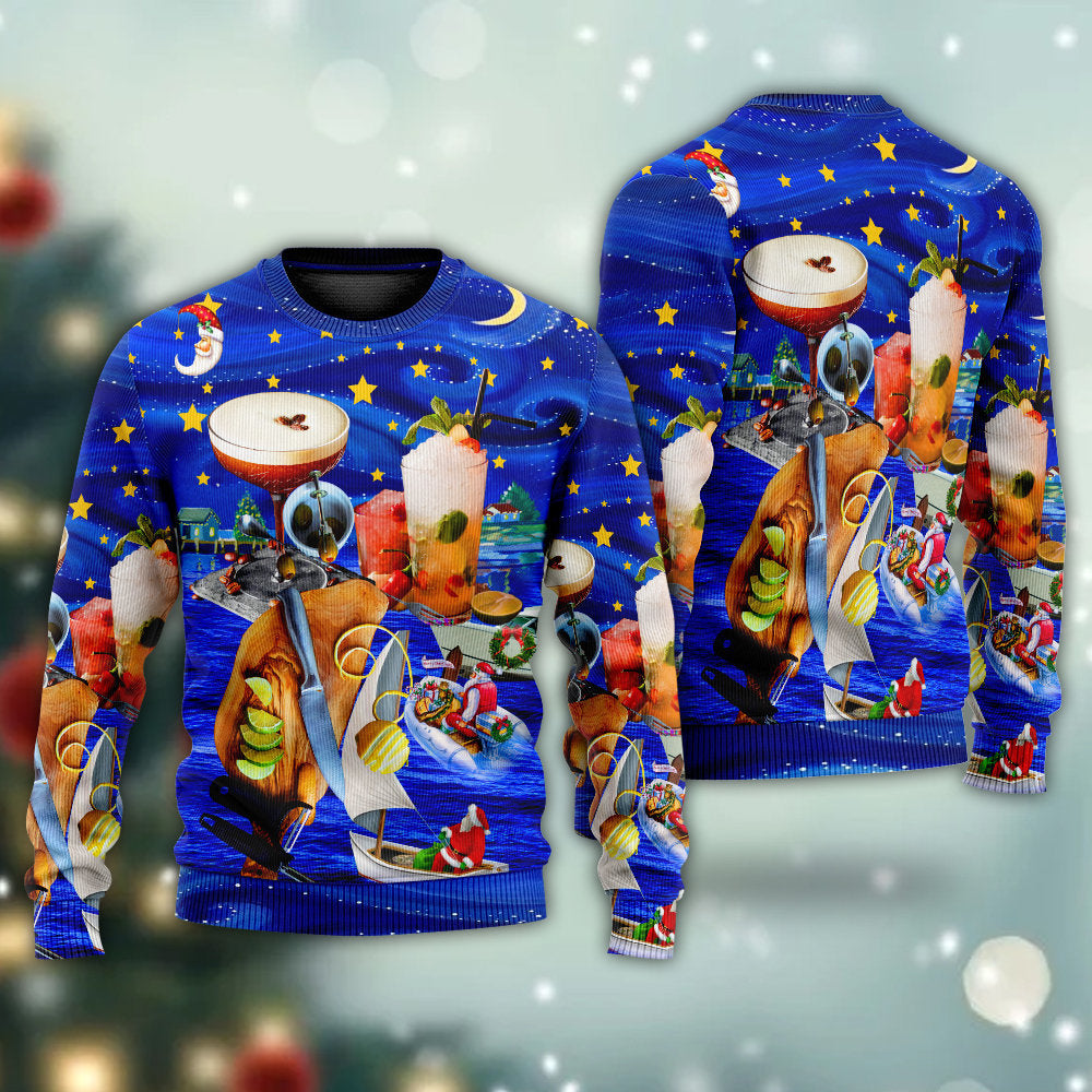 Cocktail Christmas Merry Holiday Sweater For Holiday Travel Winter Outings And Cheerful Gift Giving