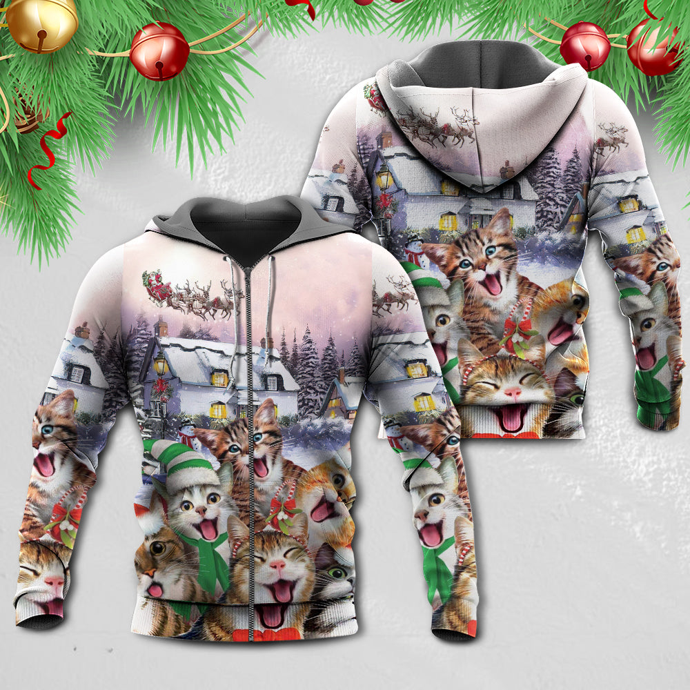 Christmas Cat Only One Need Hoodie For Winter Streetwear Christmas Travel And Seasonal Home Gatherings