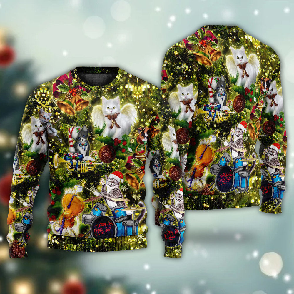Cat Merry Christmas Angel Sweater For Winter Celebrations Family Events And Relaxed Seasonal Styling