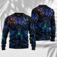 Colorful Owl And Witch Fantasy Sweater For Art Lovers Holidays Parties And Comfortable Wear