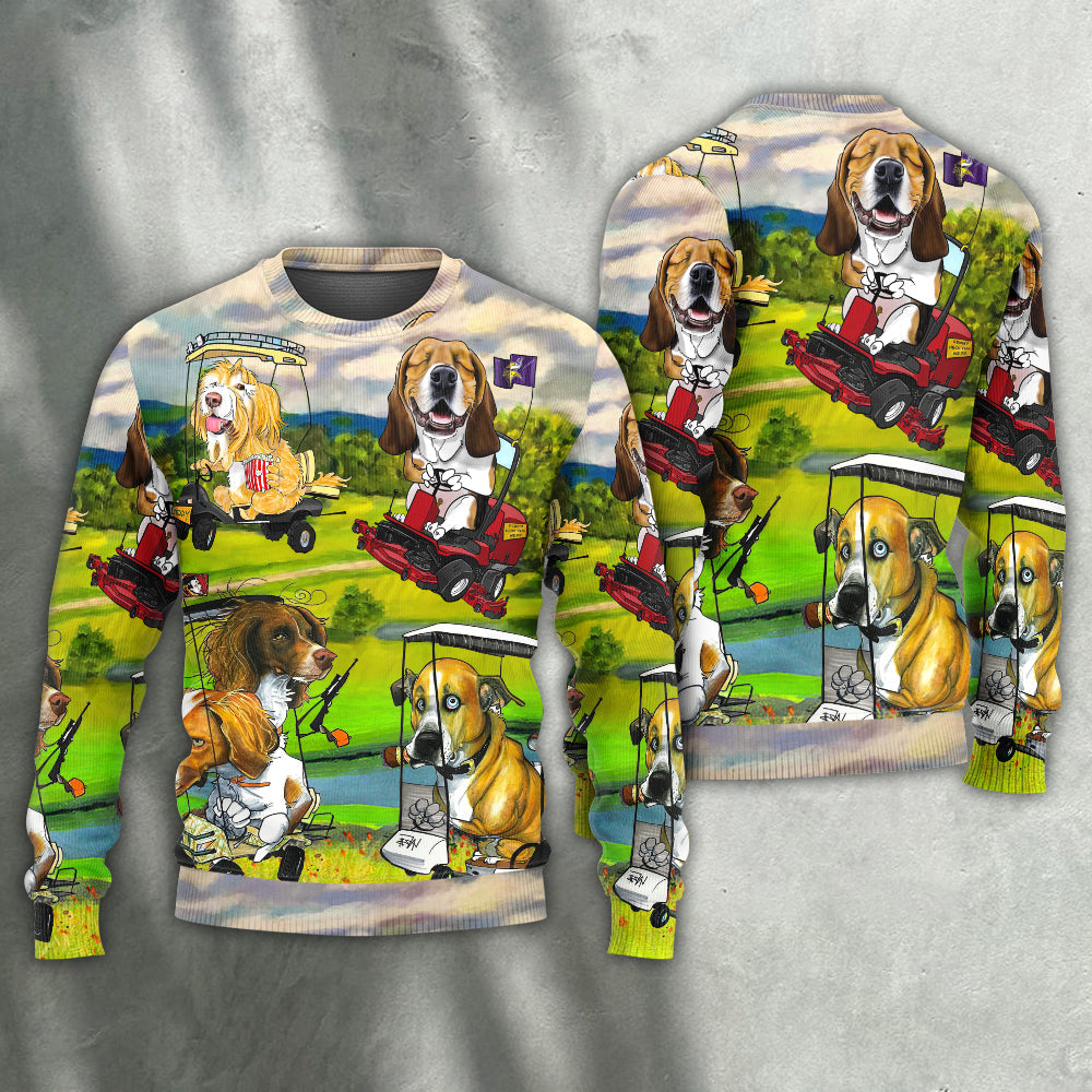 Golf Dog Driving Cart Sweater For Playful Everyday Outfits Travel And Comfortable Daily Wear