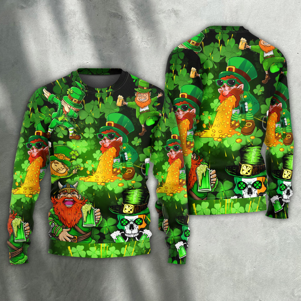Irish Viking Skull Leprechaun Gnome Sweater For Mythic Art Fans Travel Adventures And Distinctive Gifting