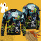 Halloween Dinosaur Fantasy Night Sweater For Art Fans Travel Parties And Distinctive Casual Style