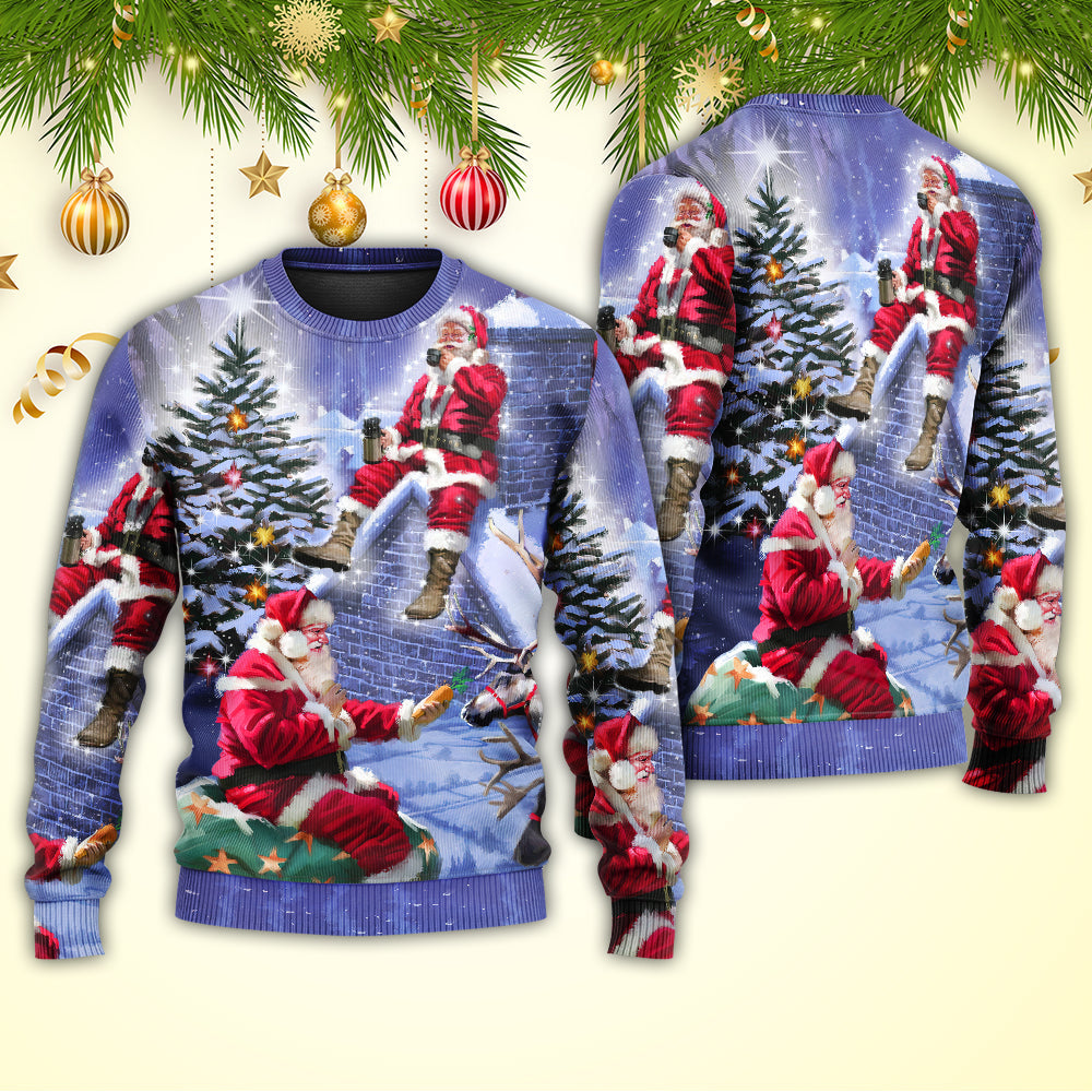 Christmas Santa Story Night Xmas Is Coming Sweater For Family Gatherings Winter Travel And Everyday Seasonal Comfort