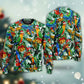 Parrot Xmas Tropical Leaf Sweater For Family Gatherings Winter Travel And Everyday Seasonal Comfort